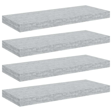 Vidaxl wandschappen zwevend 4 st 60x23,5x3,8 cm mdf betongrijs
