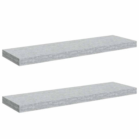 Vidaxl wandschappen zwevend 2 st 80x23,5x3,8 cm mdf betongrijs