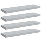 Vidaxl wandschappen zwevend 4 st 80x23,5x3,8 cm mdf betongrijs