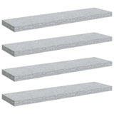 Vidaxl wandschappen zwevend 4 st 90x23,5x3,8 cm mdf betongrijs