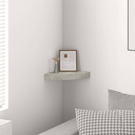 Vidaxl hoekwandschap 25x25x3,8 cm mdf betongrijs