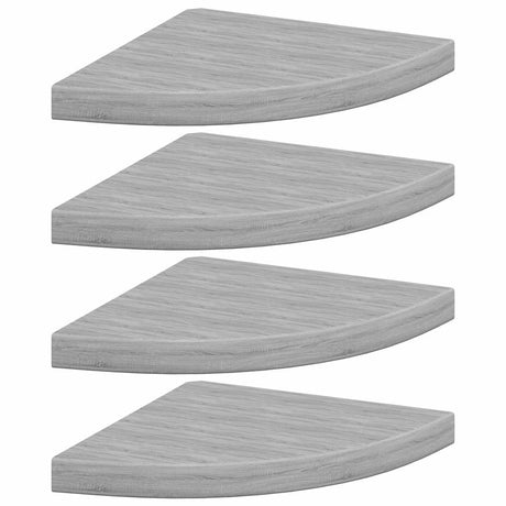 Vidaxl hoekwandschappen 4 st 35x35x3,8 cm mdf betongrijs