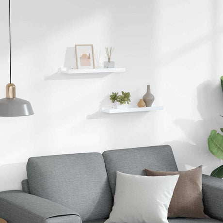 Vidaxl wandschappen 2 st 40x9x3 cm hoogglans wit