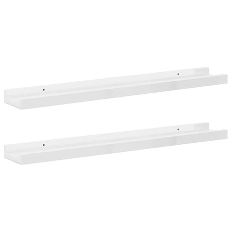 Vidaxl wandschappen 2 st 60x9x3 cm hoogglans wit
