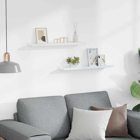 Vidaxl wandschappen 2 st 60x9x3 cm hoogglans wit