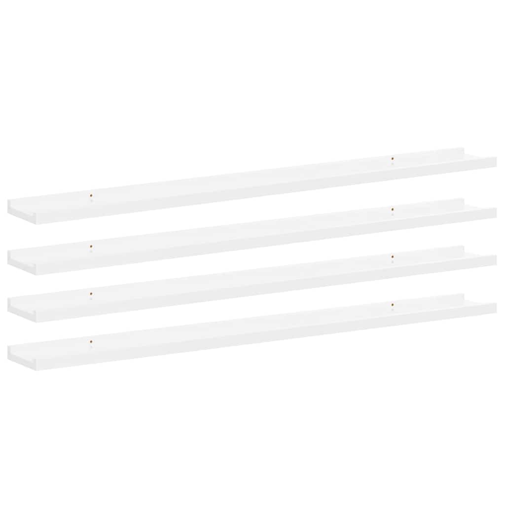 Vidaxl wandschappen 4 st 100x9x3 cm hoogglans wit