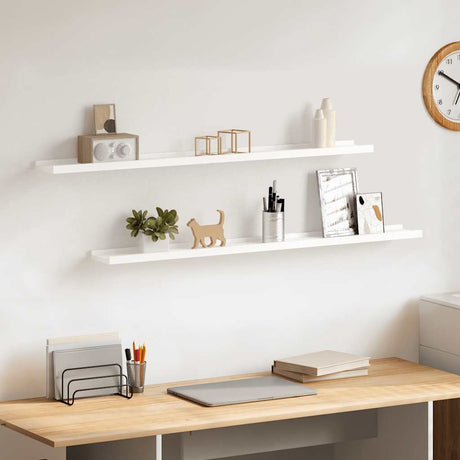 Vidaxl wandschappen 2 st 100x9x3 cm wit