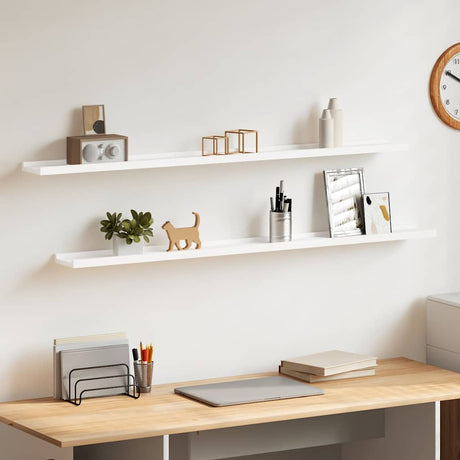 Vidaxl wandschappen 2 st 115x9x3 cm wit