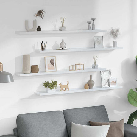 Vidaxl wandschappen 4 st 100x9x3 cm wit