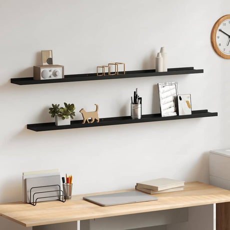 Vidaxl wandschappen 2 st 115x9x3 cm zwart