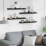 Vidaxl wandschappen 4 st 60x9x3 cm zwart