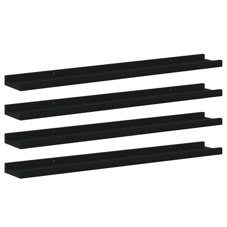 Vidaxl wandschappen 4 st 80x9x3 cm zwart