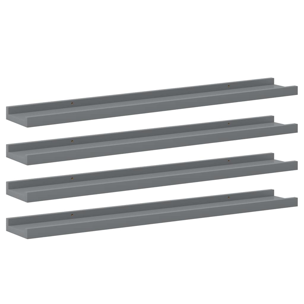 Vidaxl wandschappen 4 st 80x9x3 cm grijs