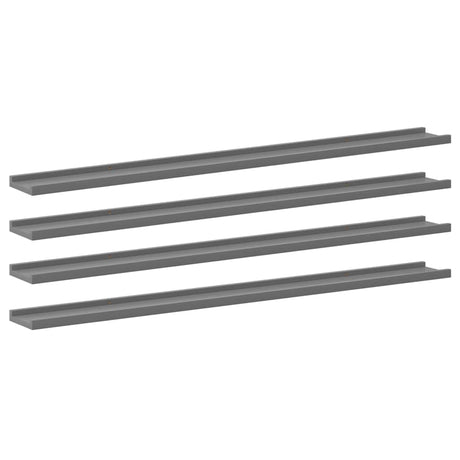 Vidaxl wandschappen 4 st 115x9x3 cm grijs