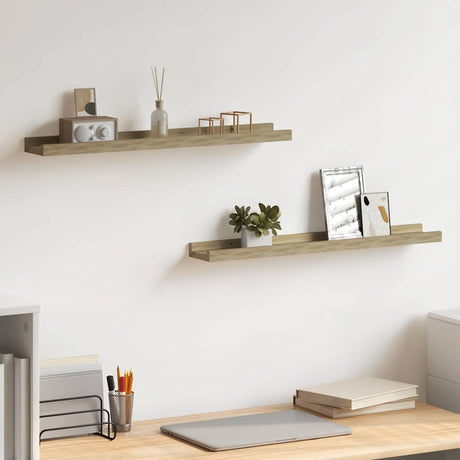 Vidaxl wandplanken 2 st sonoma eiken 60x9x3 cm