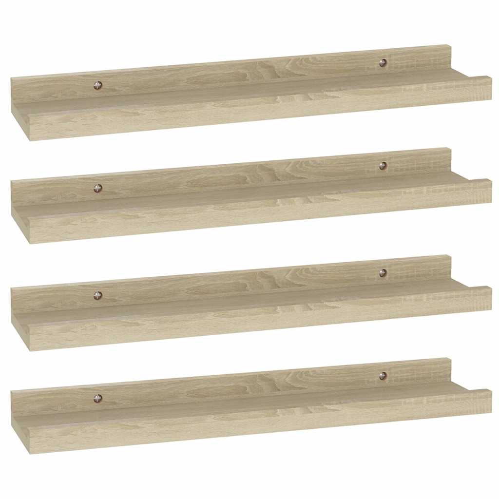 Vidaxl wandschappen 4 st 40x9x3 cm sonoma eikenkleurig