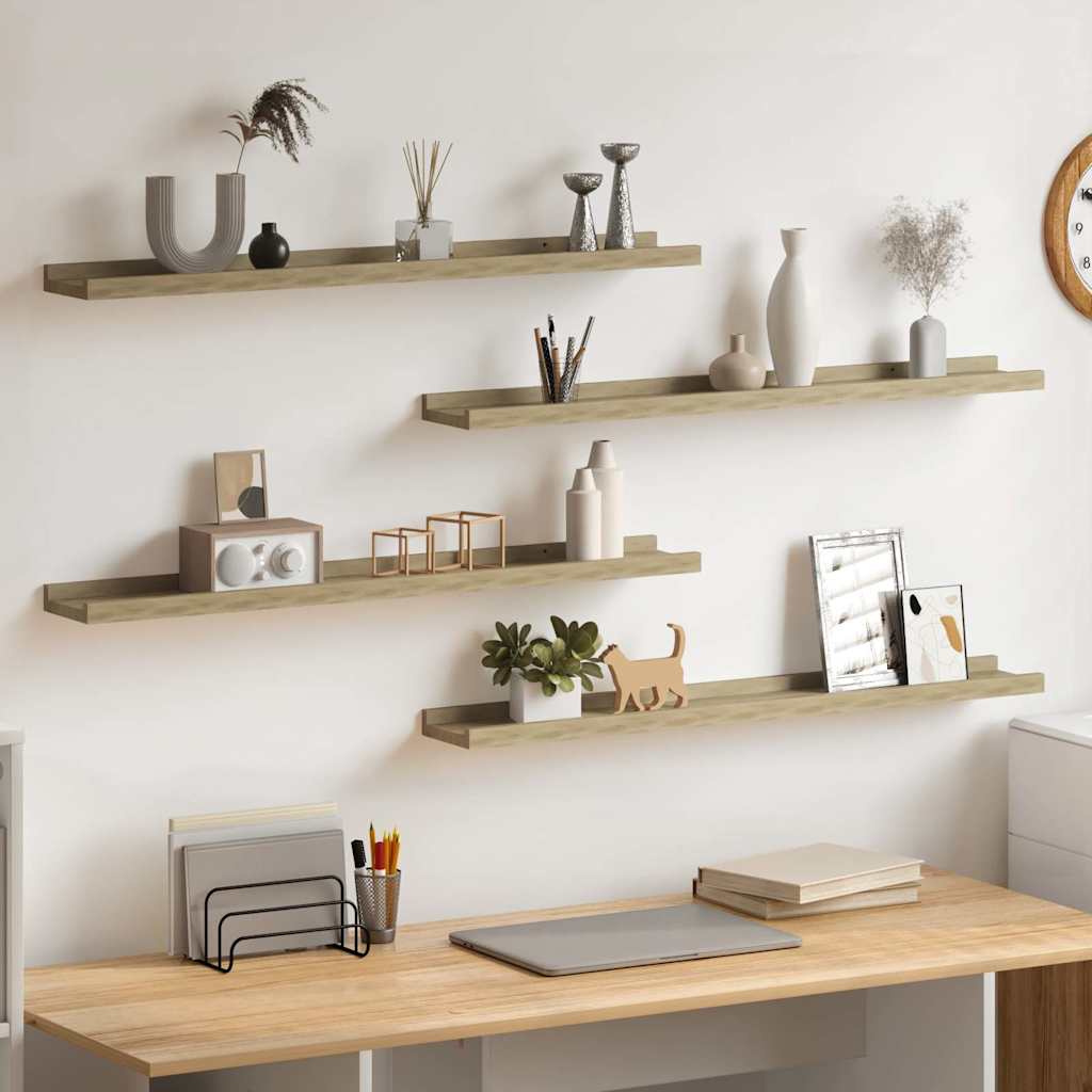 Vidaxl wandschappen 4 st 80x9x3 cm sonoma eikenkleurig