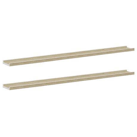 Vidaxl wandschappen 2 st 115x9x3 cm wit en sonoma eikenkleurig
