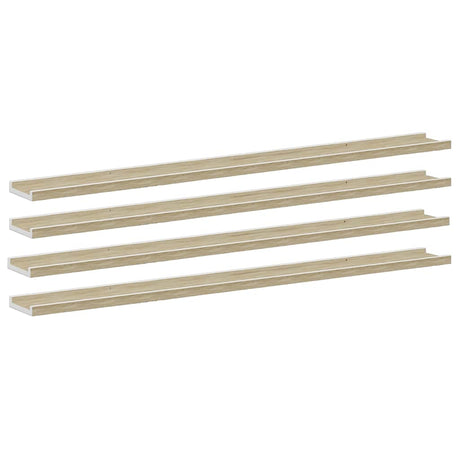 Vidaxl wandschappen 4 st 115x9x3 cm wit en sonoma eikenkleurig