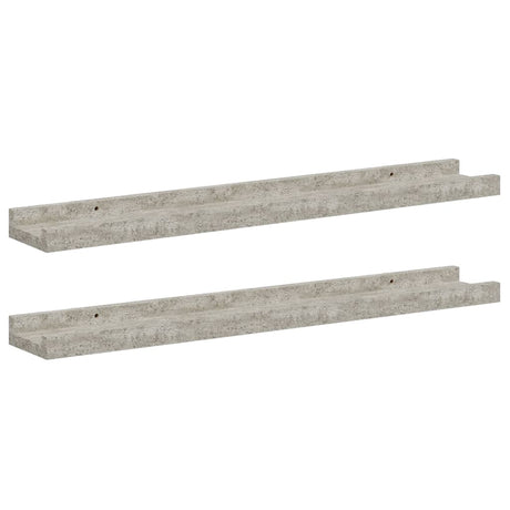 Vidaxl wandschappen 2 st 60x9x3 cm betongrijs