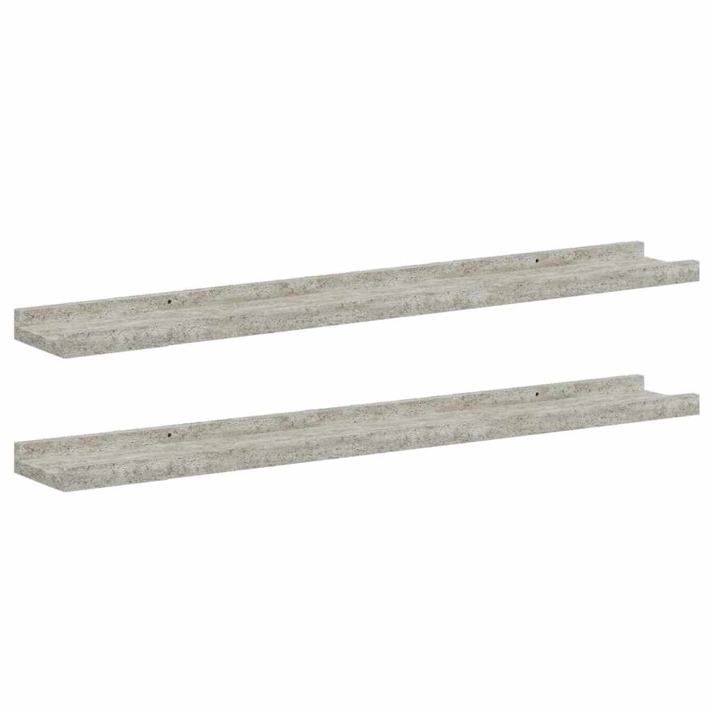 Vidaxl wandschappen 2 st 80x9x3 cm betongrijs
