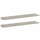Vidaxl wandschappen 2 st 80x9x3 cm betongrijs