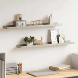 Vidaxl wandschappen 2 st 80x9x3 cm betongrijs