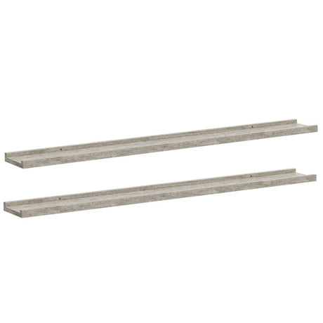 Vidaxl wandschappen 2 st 100x9x3 cm betongrijs