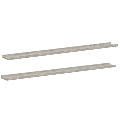 Vidaxl wandschappen 2 st 115x9x3 cm betongrijs