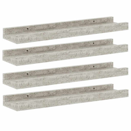 Vidaxl wandschappen 4 st 40x9x3 cm betongrijs