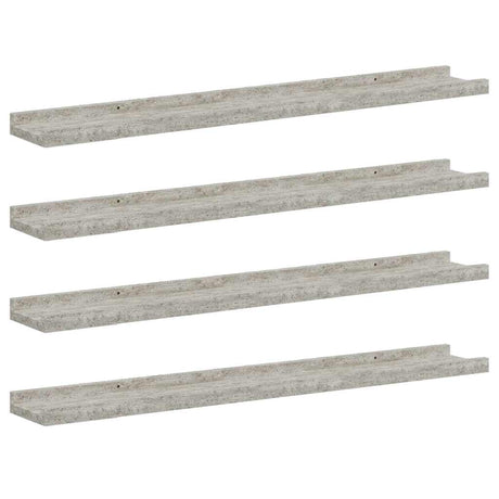 Vidaxl wandschappen 4 st 80x9x3 cm betongrijs