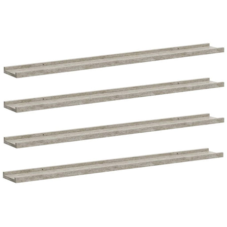 Vidaxl wandschappen 4 st 100x9x3 cm betongrijs