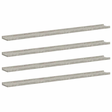 Vidaxl wandschappen 4 st 115x9x3 cm betongrijs