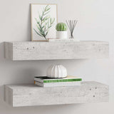 Vidaxl wandschappen 2 st met lade 60x23,5x10 cm mdf betongrijs