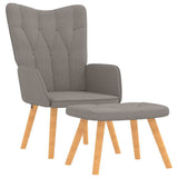 Vidaxl relaxstoel met voetenbank stof taupe