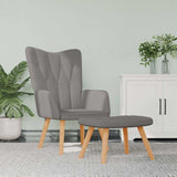Vidaxl relaxstoel met voetenbank stof taupe