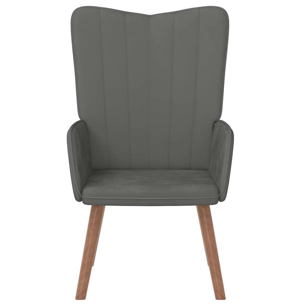 Vidaxl relaxstoel fluweel donkergrijs
