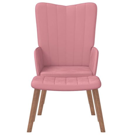 Vidaxl relaxstoel met voetenbank fluweel roze