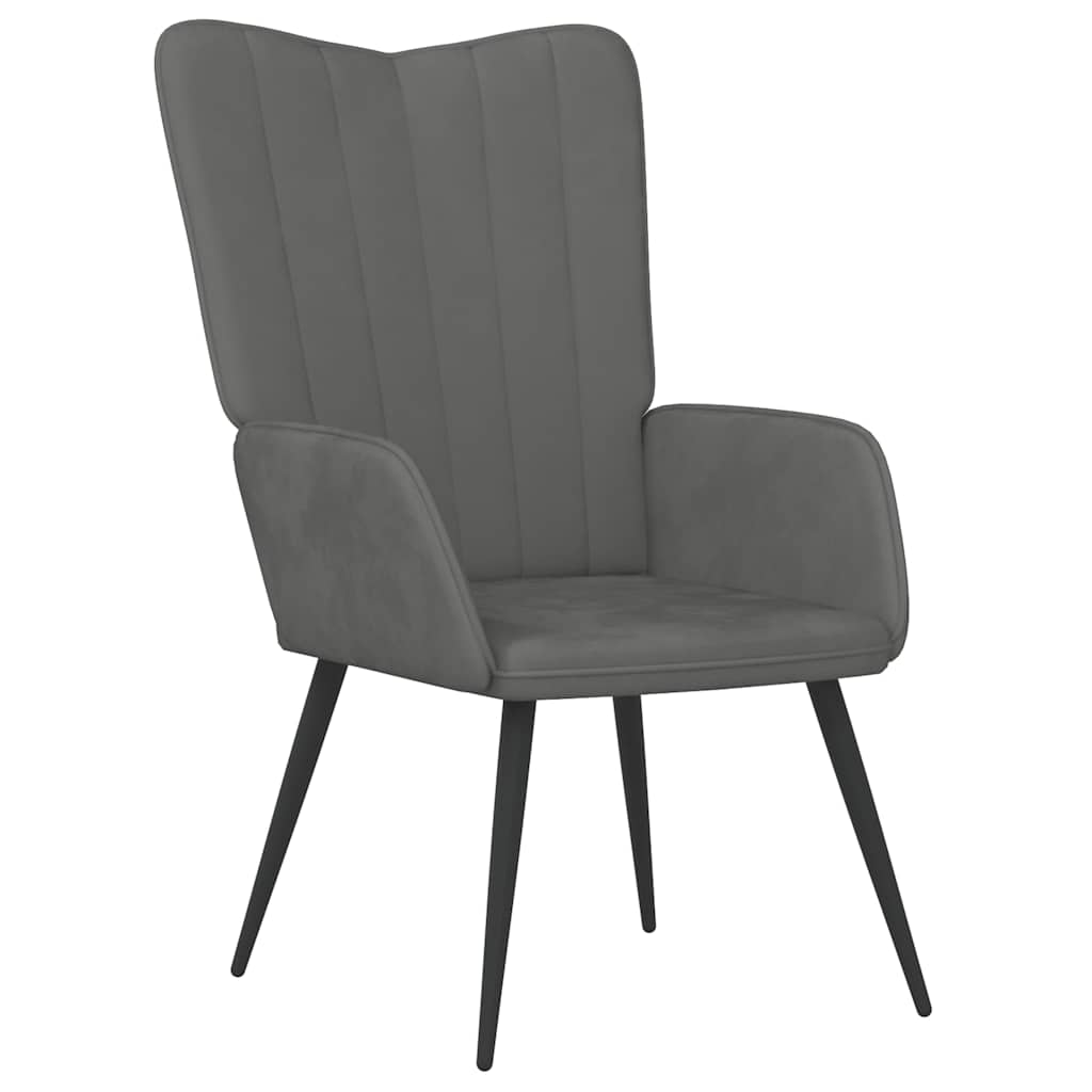 Vidaxl relaxstoel fluweel donkergrijs