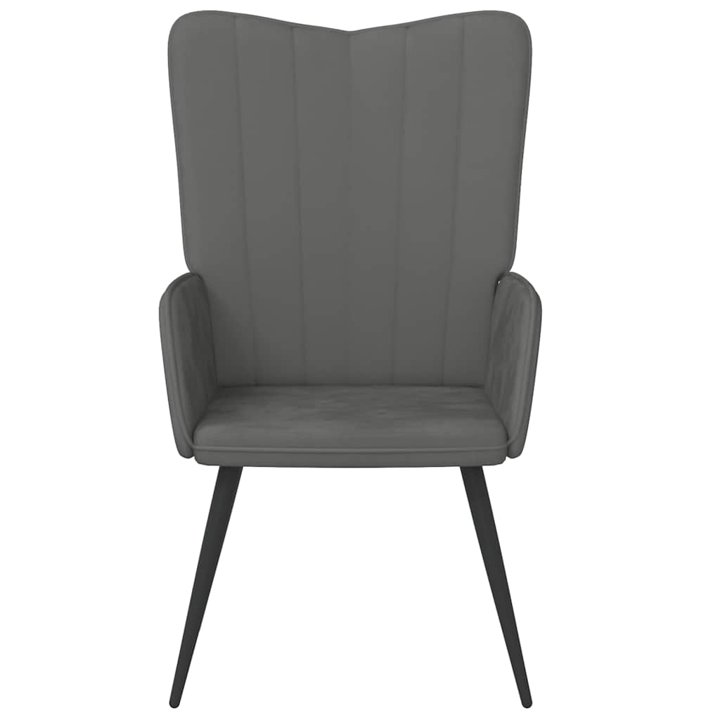 Vidaxl relaxstoel fluweel donkergrijs