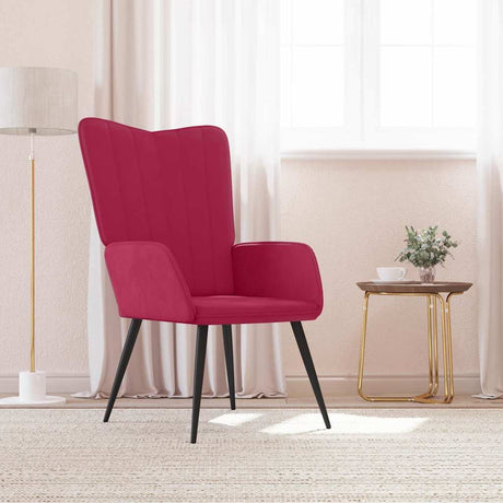 Vidaxl relaxstoel fluweel wijnrood