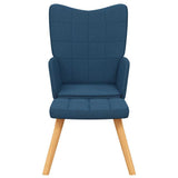 Vidaxl relaxstoel met voetenbank stof blauw