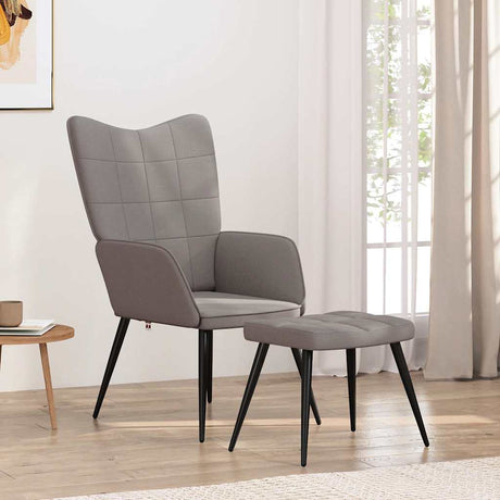 Vidaxl relaxstoel met voetenbank stof taupe