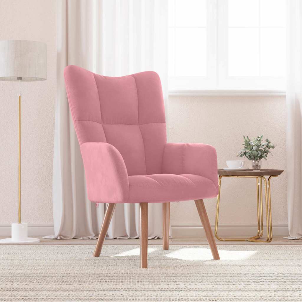 Vidaxl relaxstoel fluweel roze