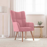Vidaxl relaxstoel fluweel roze
