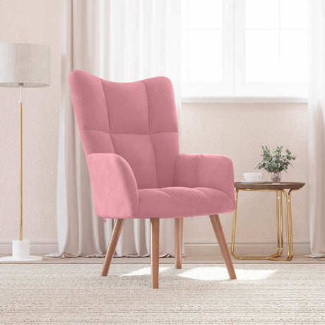 Vidaxl relaxstoel fluweel roze