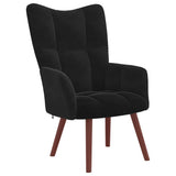 Vidaxl relaxstoel fluweel zwart