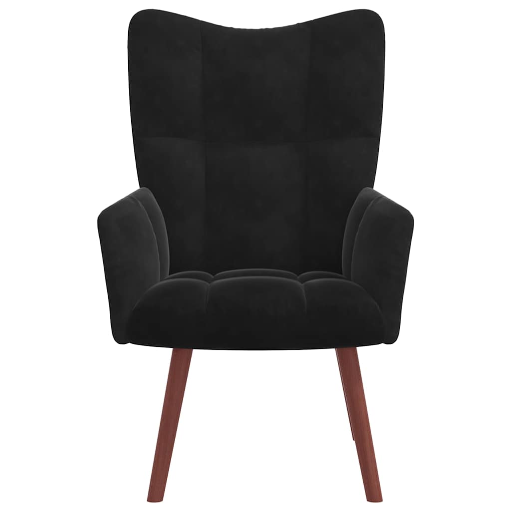 Vidaxl relaxstoel fluweel zwart