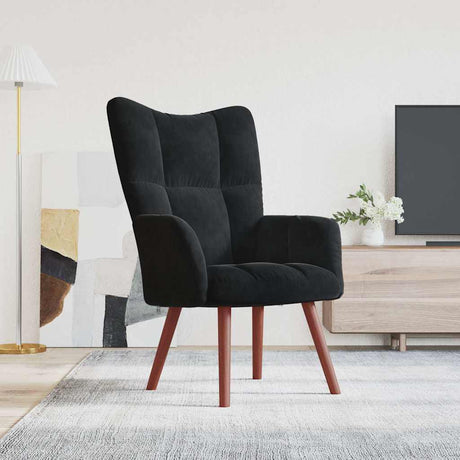 Vidaxl relaxstoel fluweel zwart