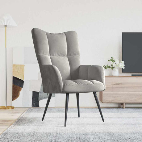 Vidaxl relaxstoel fluweel lichtgrijs